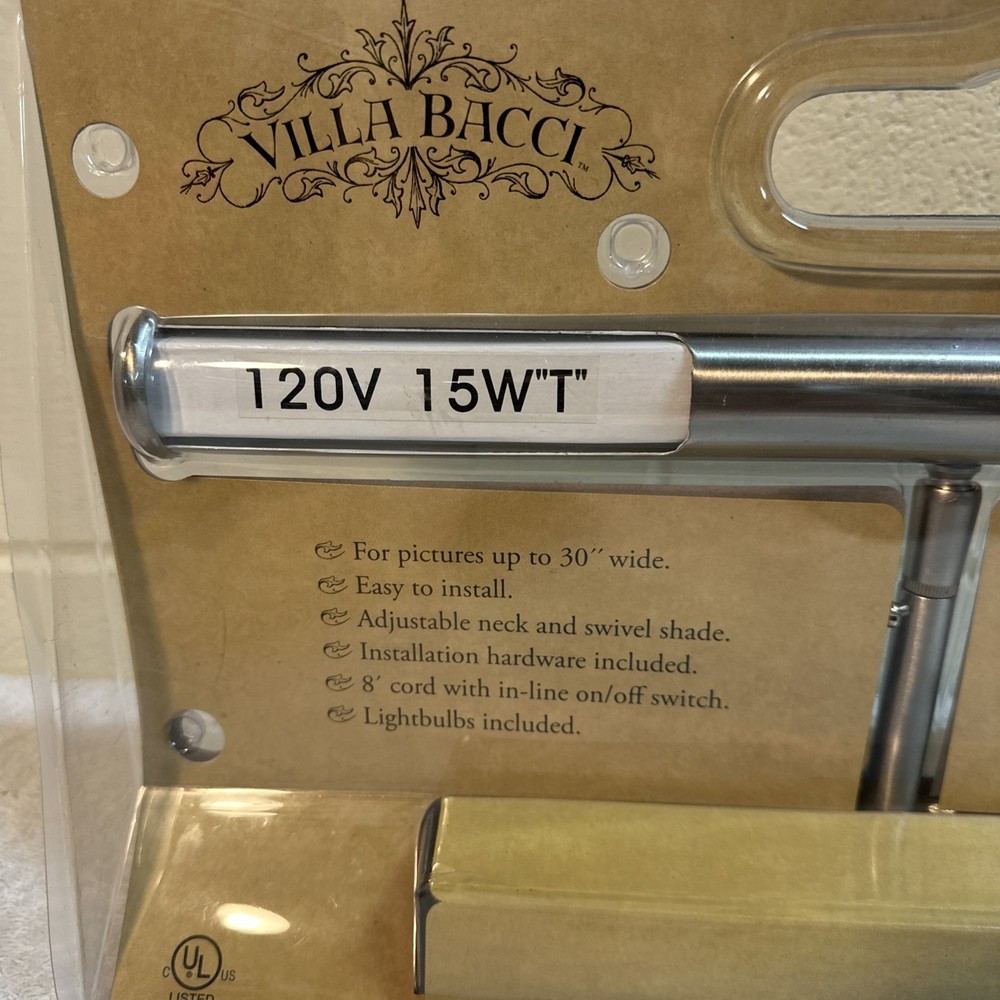 Villa Bacci Brushed Steele 14.5" Wall Mount Picture Light Classic