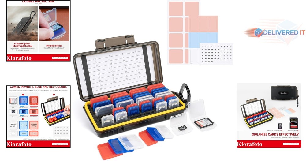 Memory Card Case Waterproof 42 Holders Capacity SD MicroSD Organizer Protector