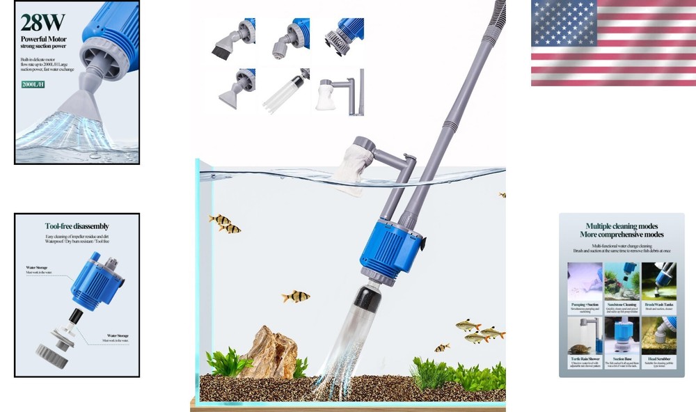 Powerful Submersible Aquarium Maintenance Tool - Adjustable & Multi-Functional