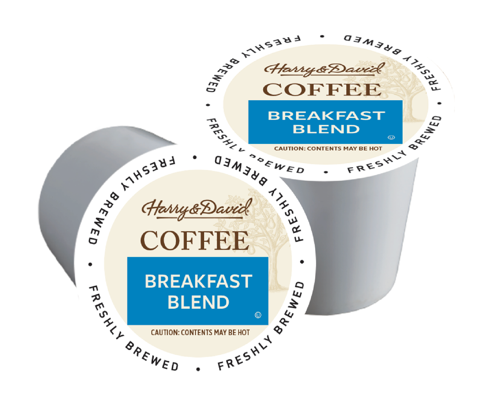 Harry & David Coffee Combo, Dark Roast, Breakfast Blend 2/18 ct boxes