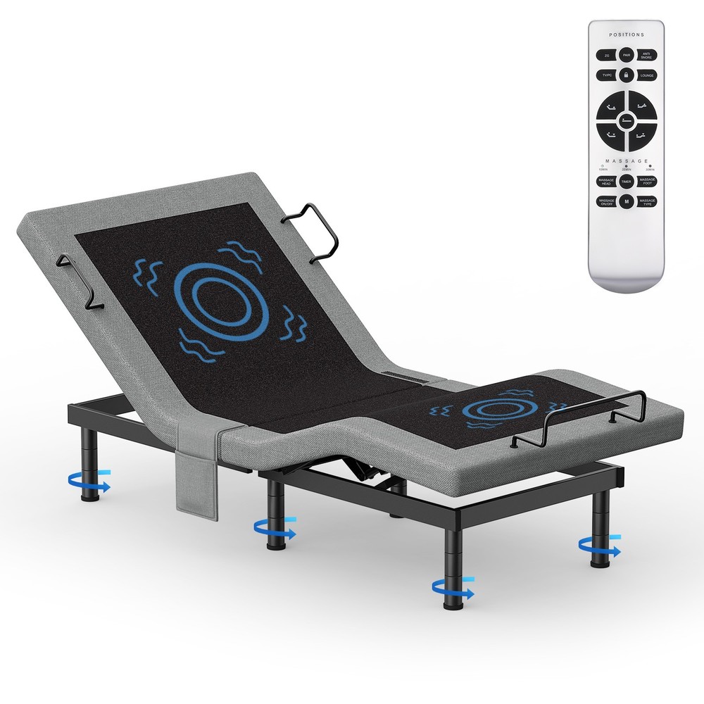 Used Adjustable Bed Frame Zero Gravity Powered Base w/ Massage Remote Twin XL