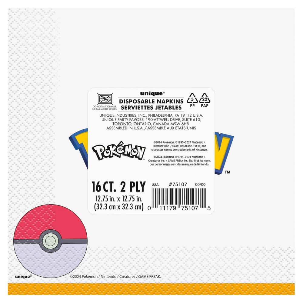 Pokémon Luncheon Napkins, 16ct