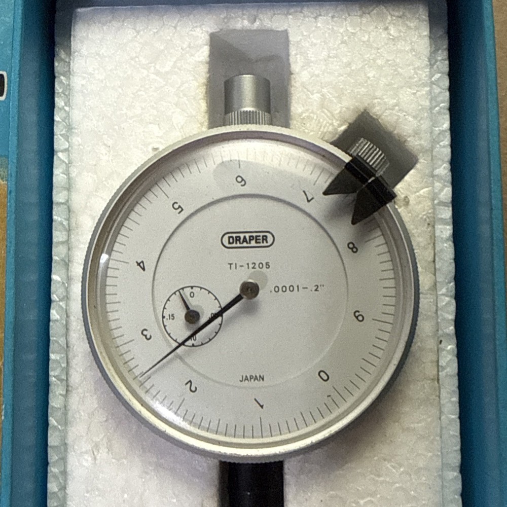 Draper Dial Indicator TI-1305 .0001-.2” Original Box
