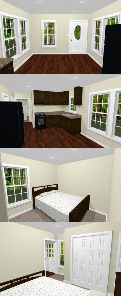 12x32 Tiny House -- 384 sq ft -- PDF Floor Plan -- Model 1C