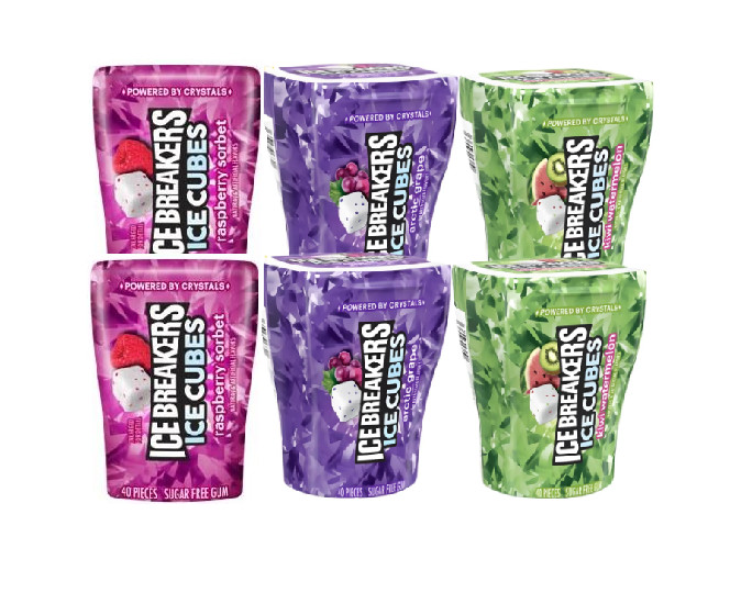 Ice Breakers Ice Cubes Sugar Free Gum, Variety 6 Pack