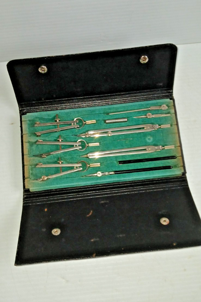 Vintage Hoffritz N.Y. Germany #6101 Precision Drafting Compass & Tools Set