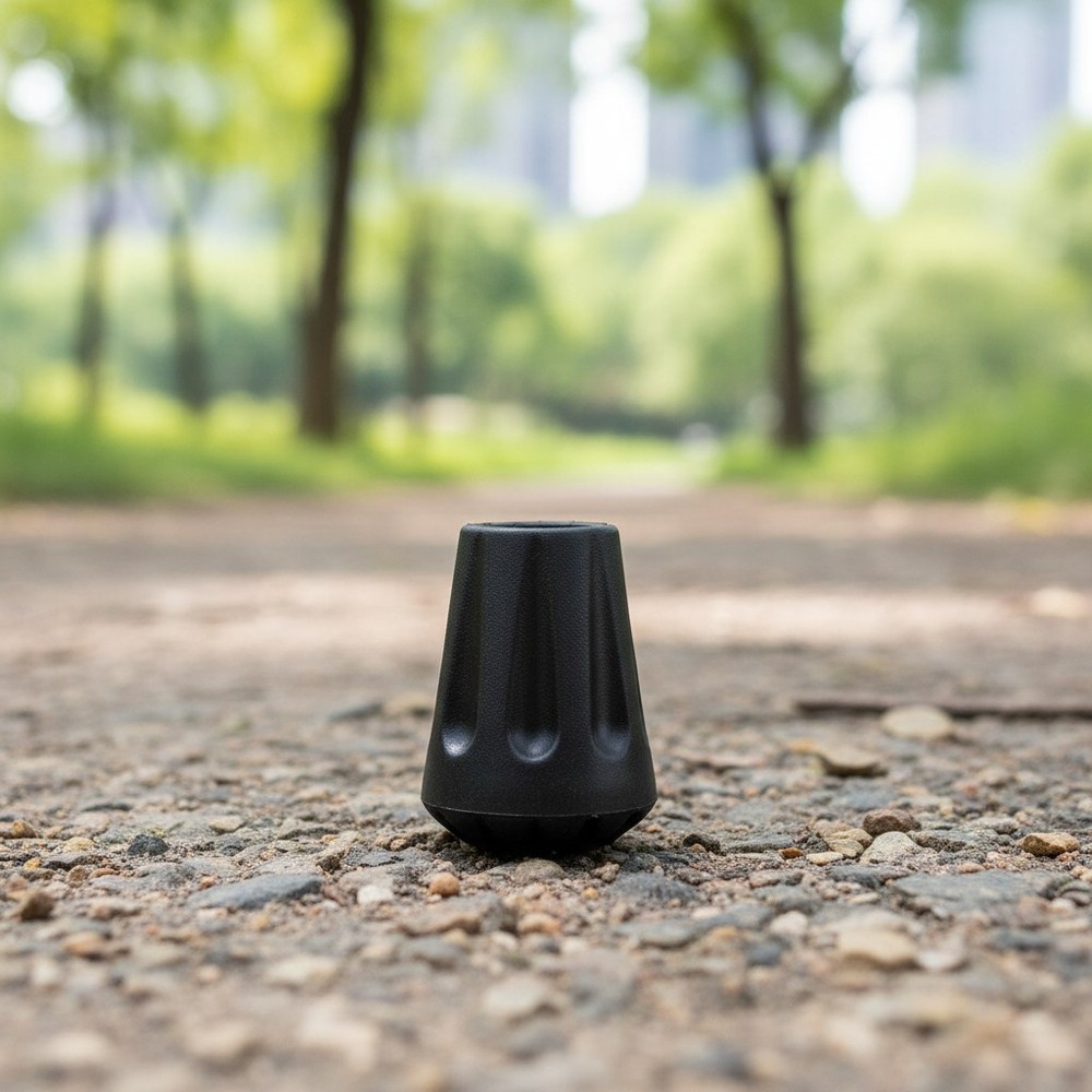 Black Rubber Tips for Walking Poles, Designed for Maximum Grip and Stability