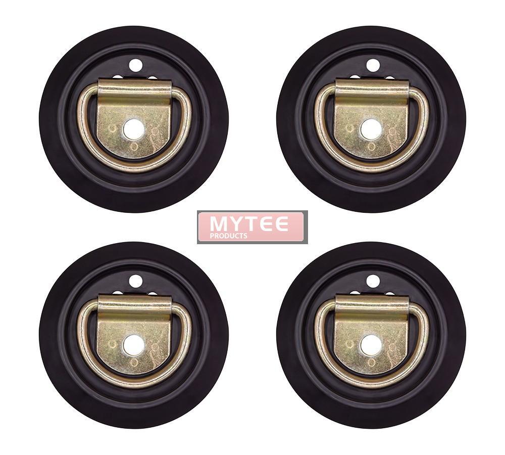 4Pk Flush Mount Recessed Anchor D-Ring Tie-Downs w/ Pan Fitting 1000 lbs WLL
