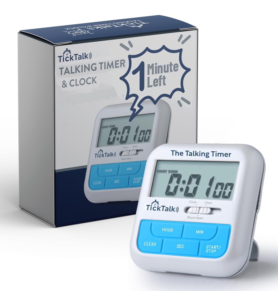 Talking Digital Timer & Clock | Voice Countdown Announcements Every Hour/10 M...