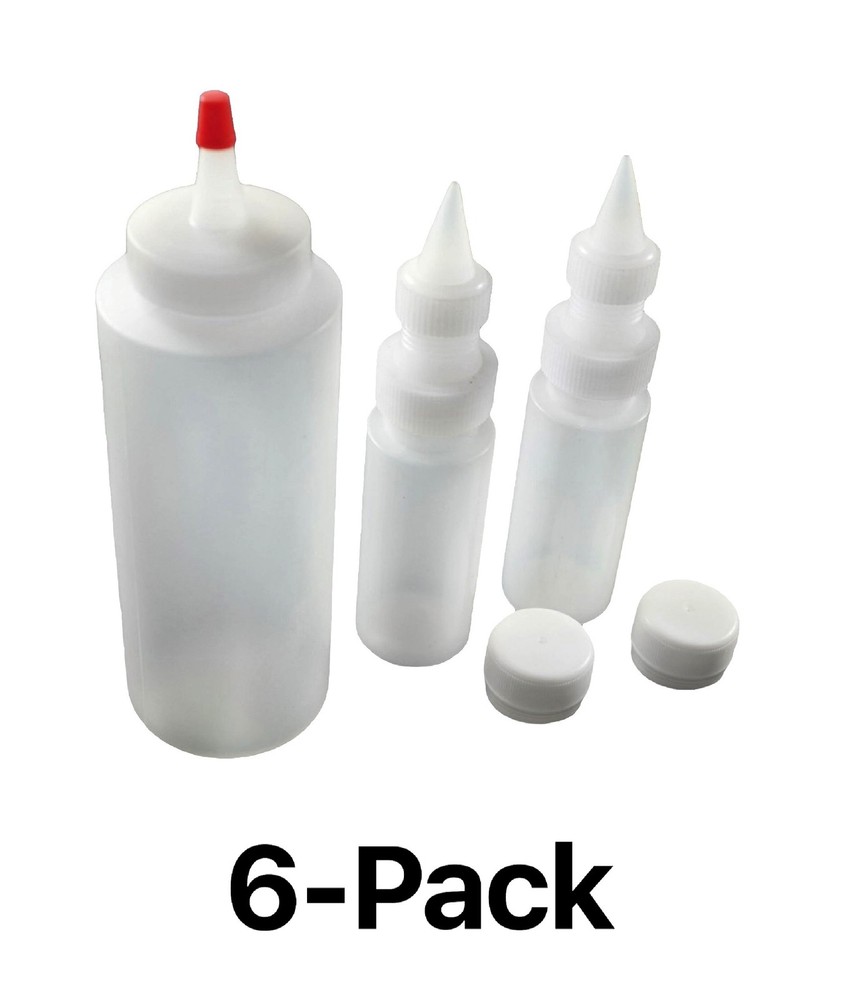 Fox Run Set of 3 Plastic Icing Bottles (6-Pack)