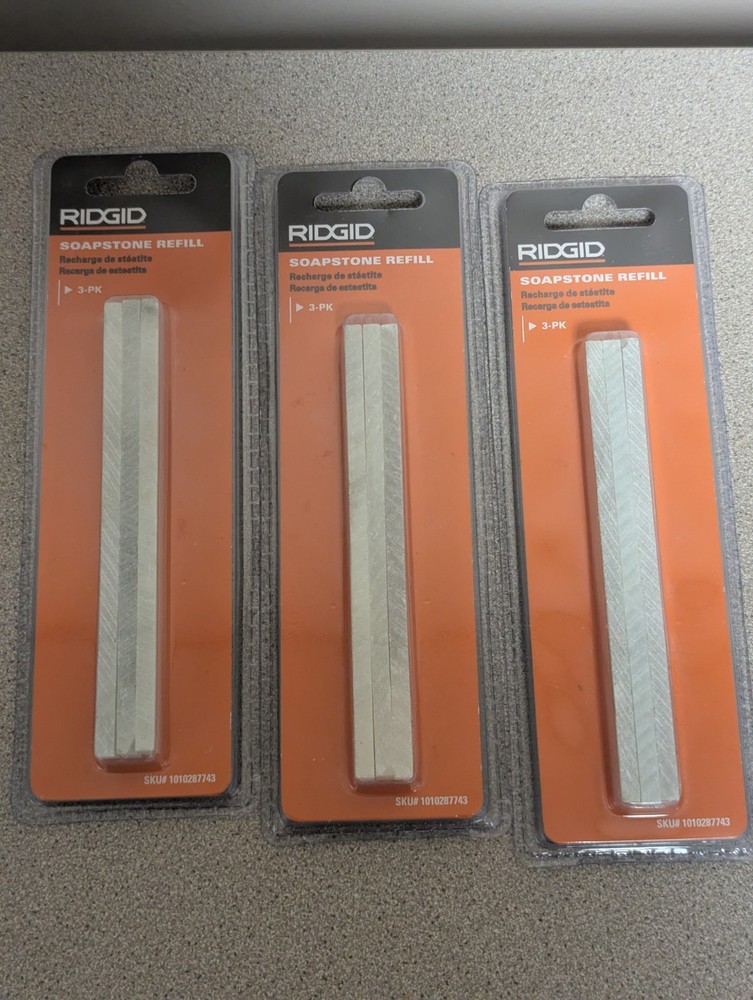 3 Packs RIDGID Flat Soapstone 3 Pack Refill 9 Total