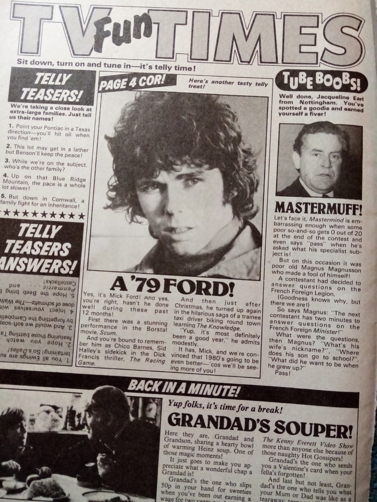 Dii6 Ephemera 1981 Article Actor Mick Ford