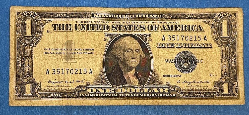 1957 A Silver Certificate Note Circulated