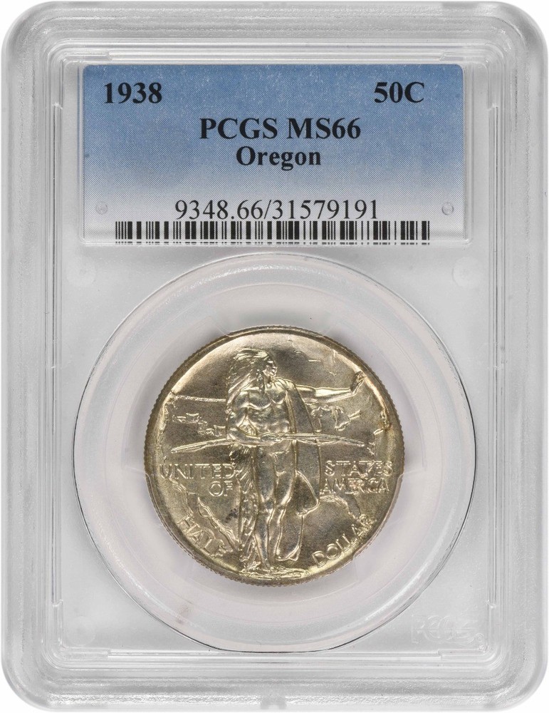 Oregon Commemorative Silver Half Dollar 1938 MS66 PCGS