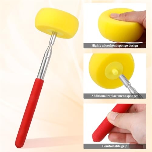 Telescoping Pottery Sponge Ceramic Shaping Tool with 1 Replacement Sponges,