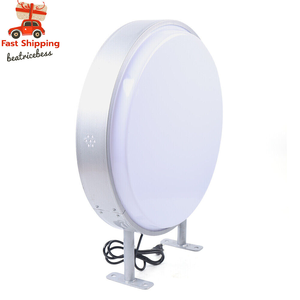 20" LED Double Sided Round Light Box Outdoor Sign Advertising Projecting Light