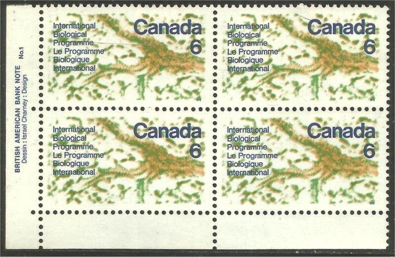 bsc043 Canada 507 UN Biological Program BABN lower left plate block #1 MNH **