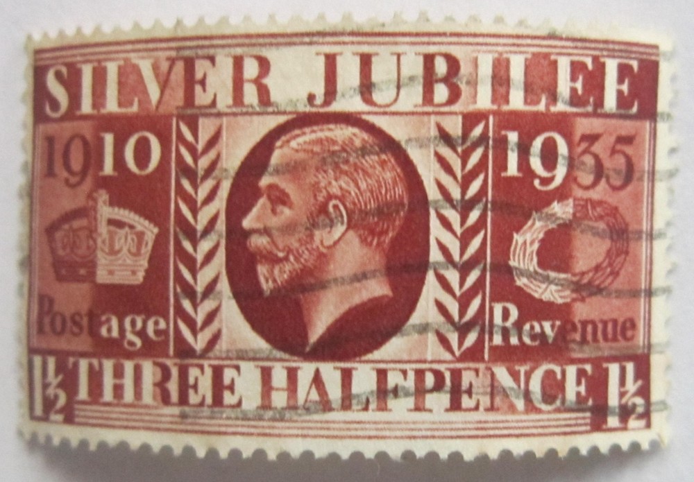 SG455 King George V SG455 1½d Brown