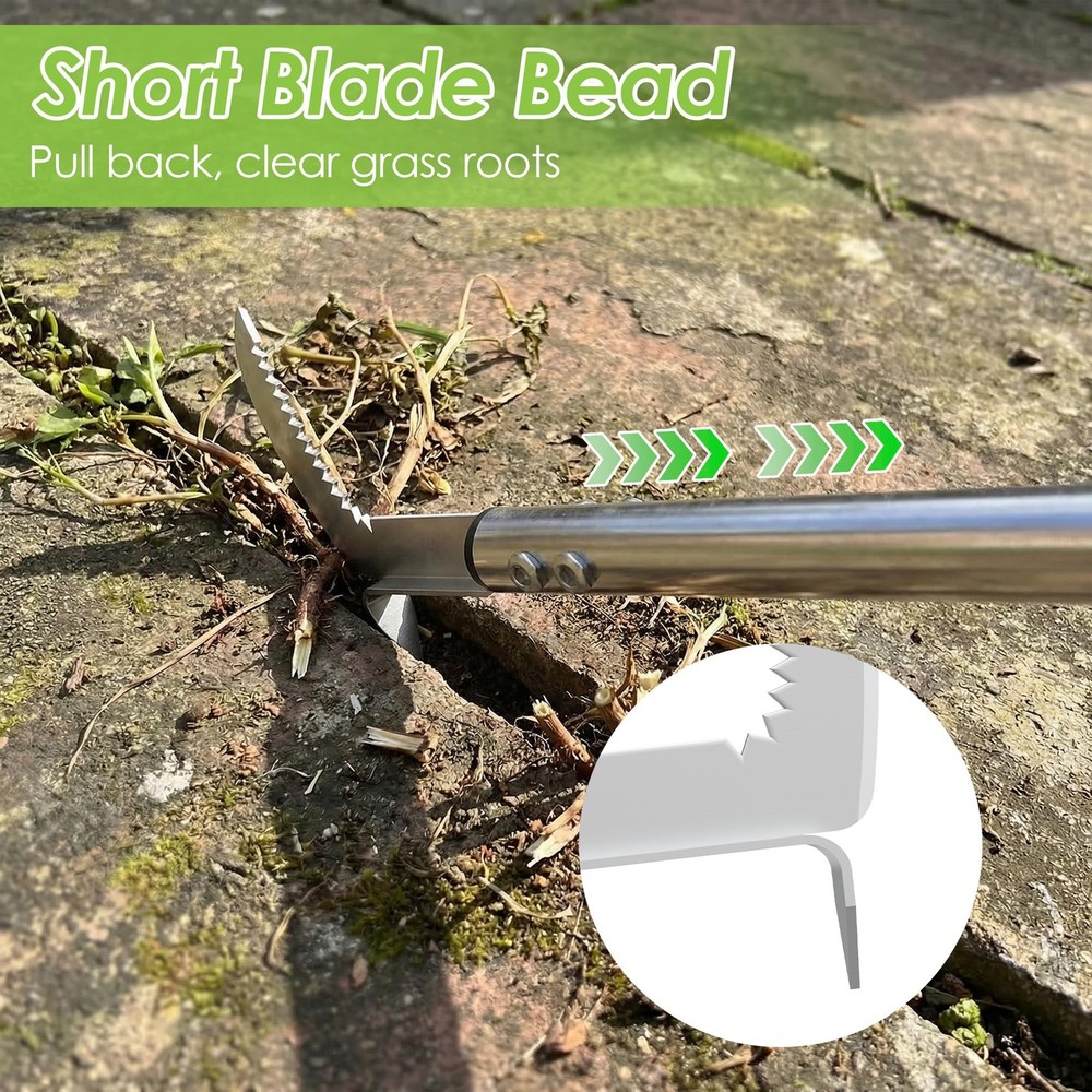 Crack Weeder Tool, 20-65" Adjustable Stainless Steel Long Handle Crevice Weed...