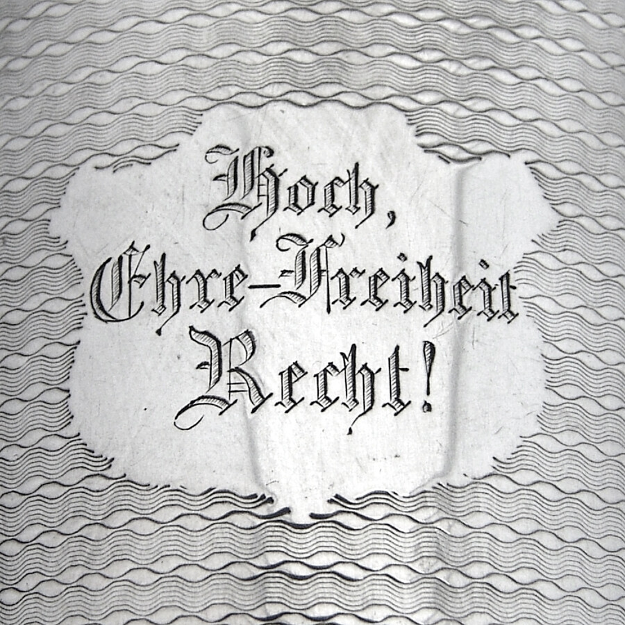 Austrian Beaker Engine Turned Design 13 Loth Silver 1847