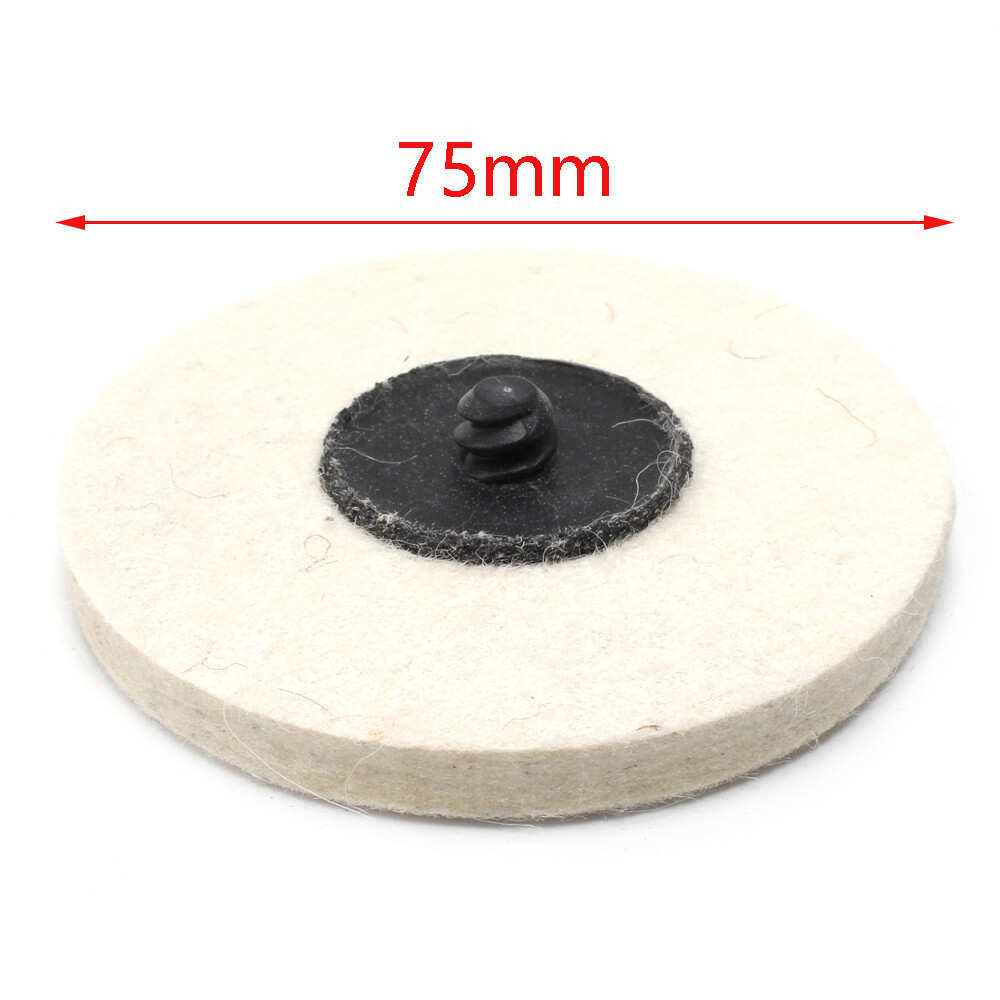 16PC 3" Quick Change Felt Buffing Disc Roll Lock Type R Compressed Wool Wheel