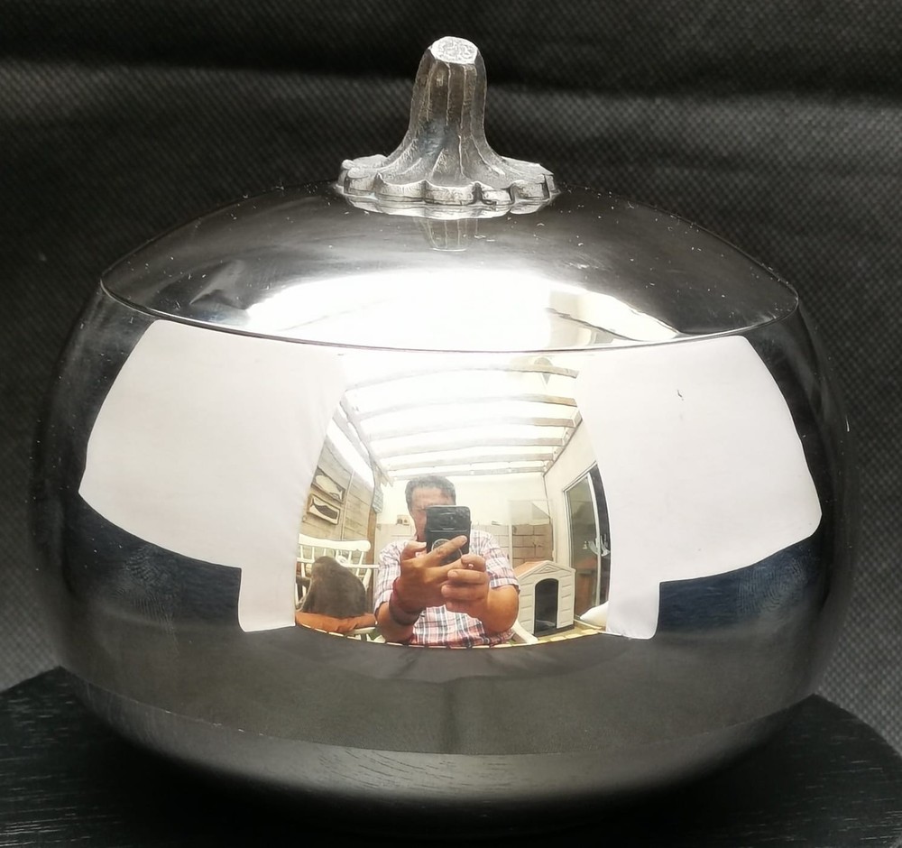 Reed & Barton Silverplated Lidded Pumpkin Squash Bowl #224 NICE!