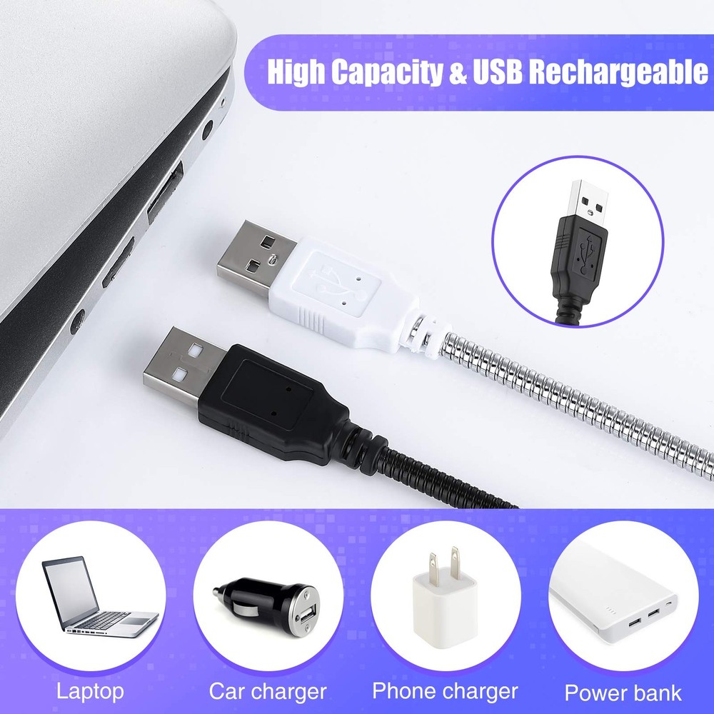 Mudder 2 Pieces USB LED Light for Laptop Keyboard Medium, Black, Silver