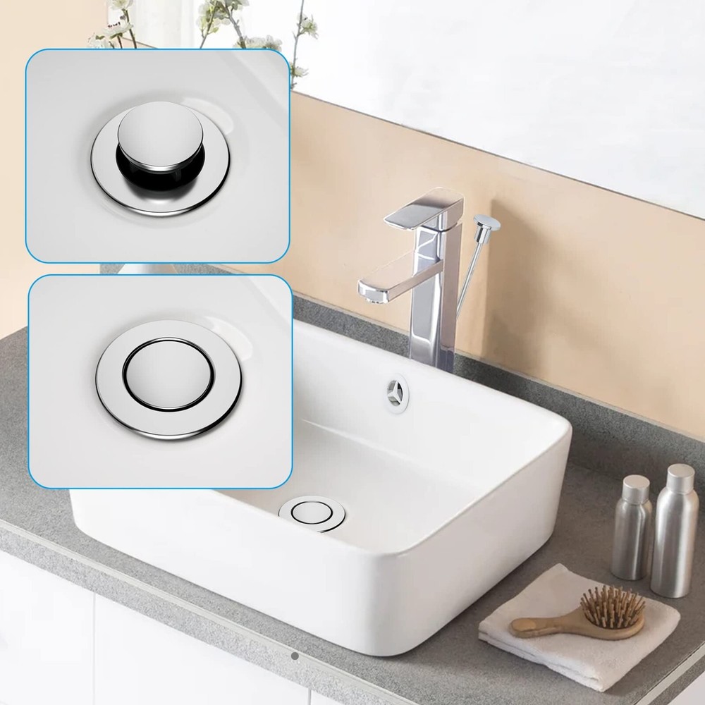 2pack Bathroom Sink Drain with Overflow,For Moen,American Standard,Universal