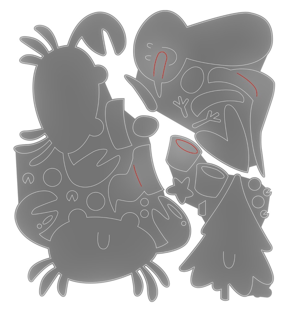 New Retired Sizzix Thinlits Christmas Characters 3pk wStamps #666313 MSRP $14.99