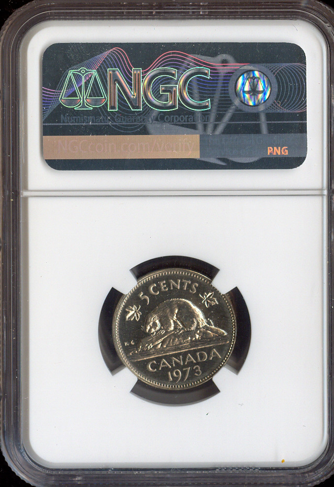 1973 Canada 5 Cents 5C NGC MS67 MAC - Quality