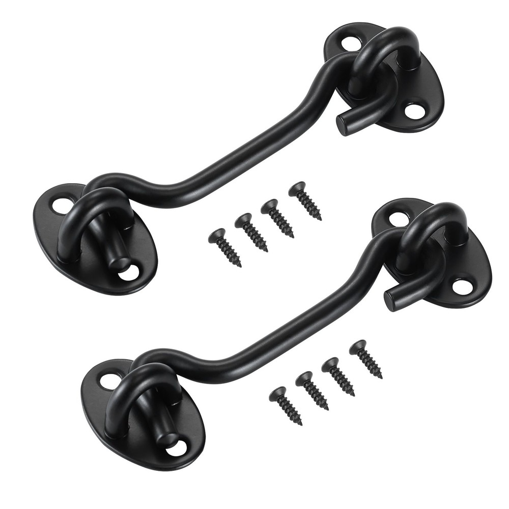 Hook Eye Gate Latch 2 Pack Barn Door Latch Hook Mounting Screws Stainless