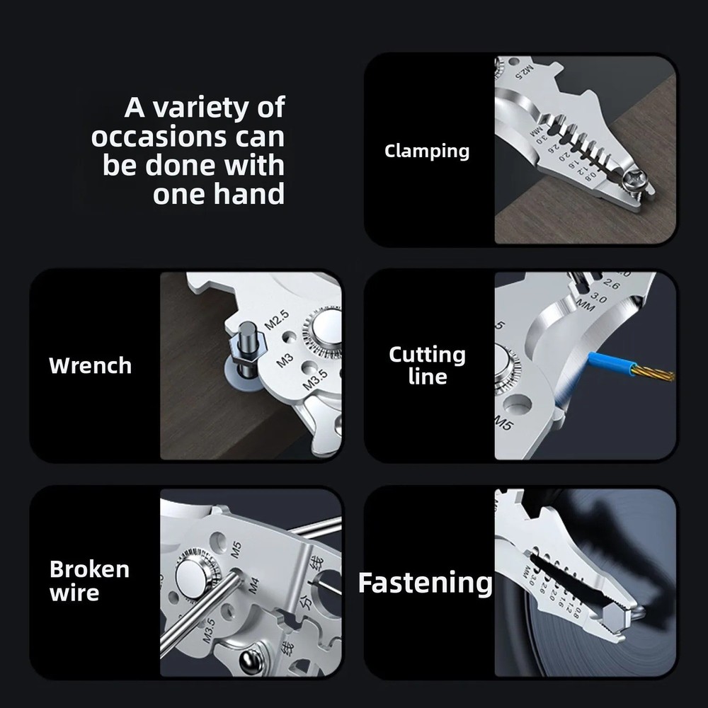 Heavy Duty Electrical Wire Stripper Cutter Crimper Pliers Multi Tool