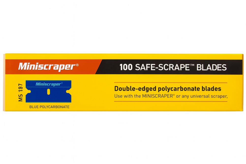 MINISCRAPER® Plastic Razor Scraper Blades 100 Pack Poly Carbonate