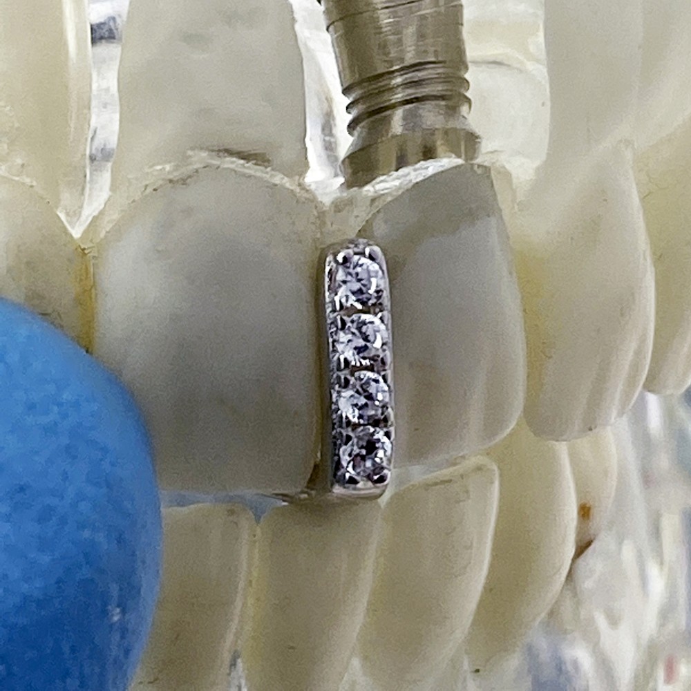 Solid 925 Sterling Silver Single Gap Grill One Tooth Iced Flooded Out CZ Cap