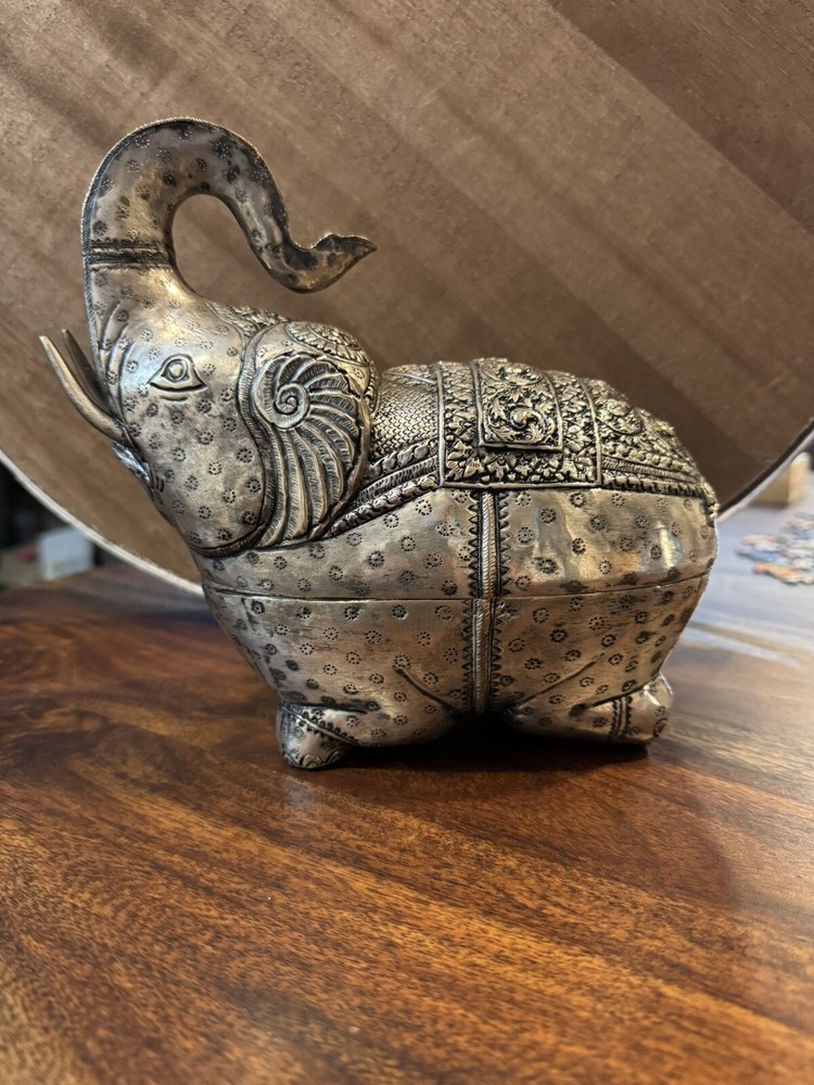 Antique Cambodian Hand Made Elephant Box
