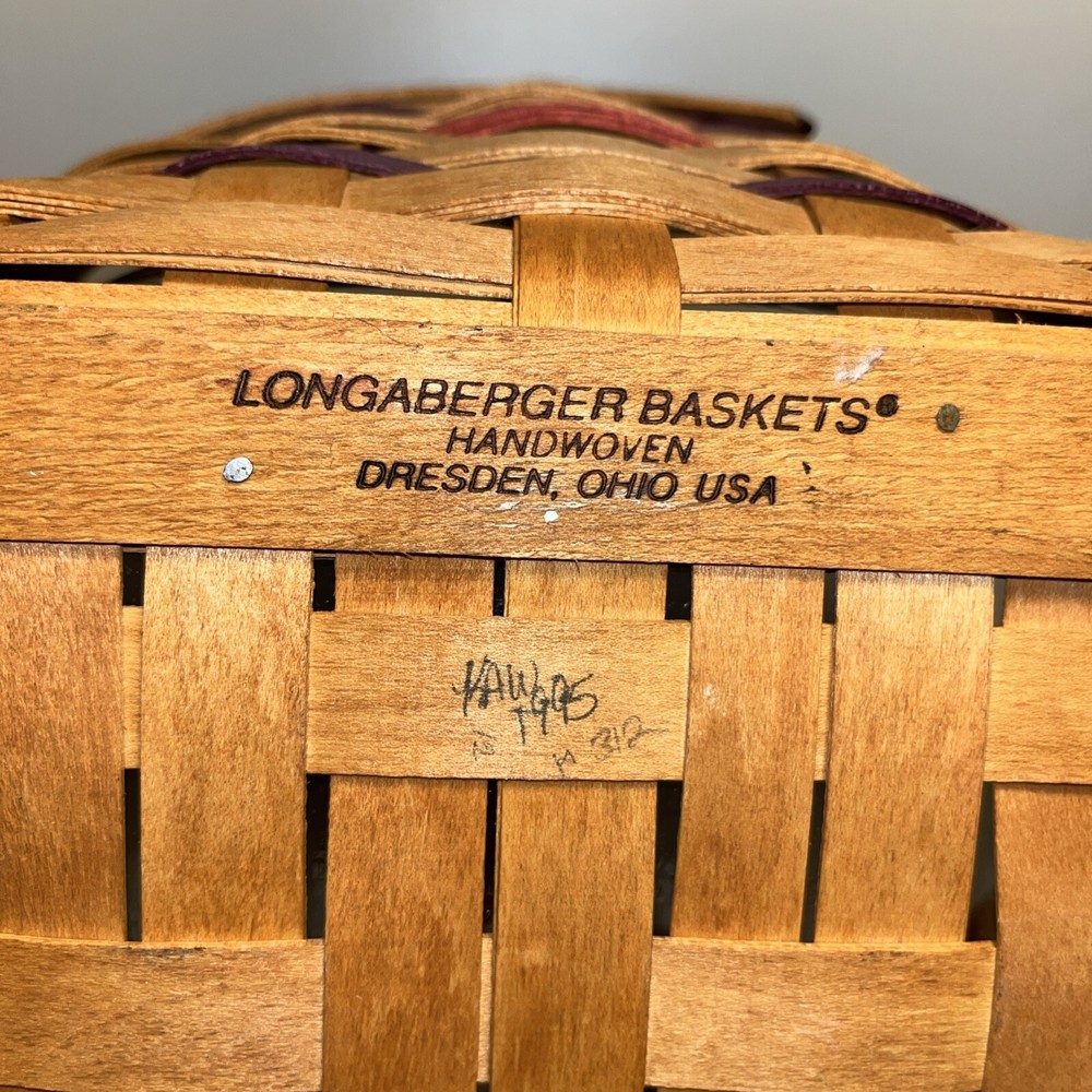Longaberger 1995 "HAPPY EASTER" Basket~ With Protector & Original Paperwork