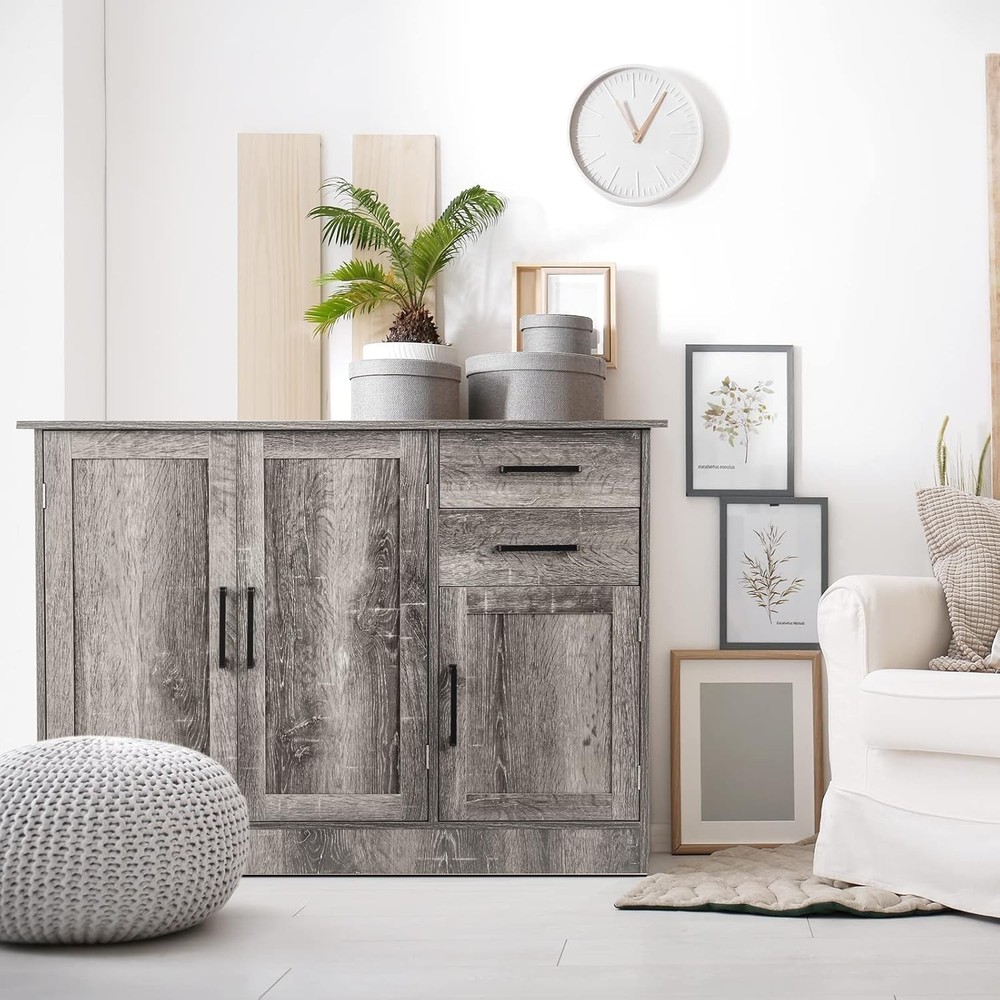 Buffet Server Sideboard Storage Cabinet Console Table Utensils Organizer Kitc...