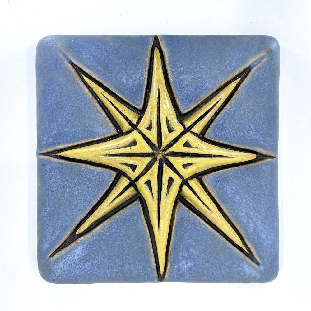 North Star 6x6" Ceramic Art Tile By Gretchen Kramp