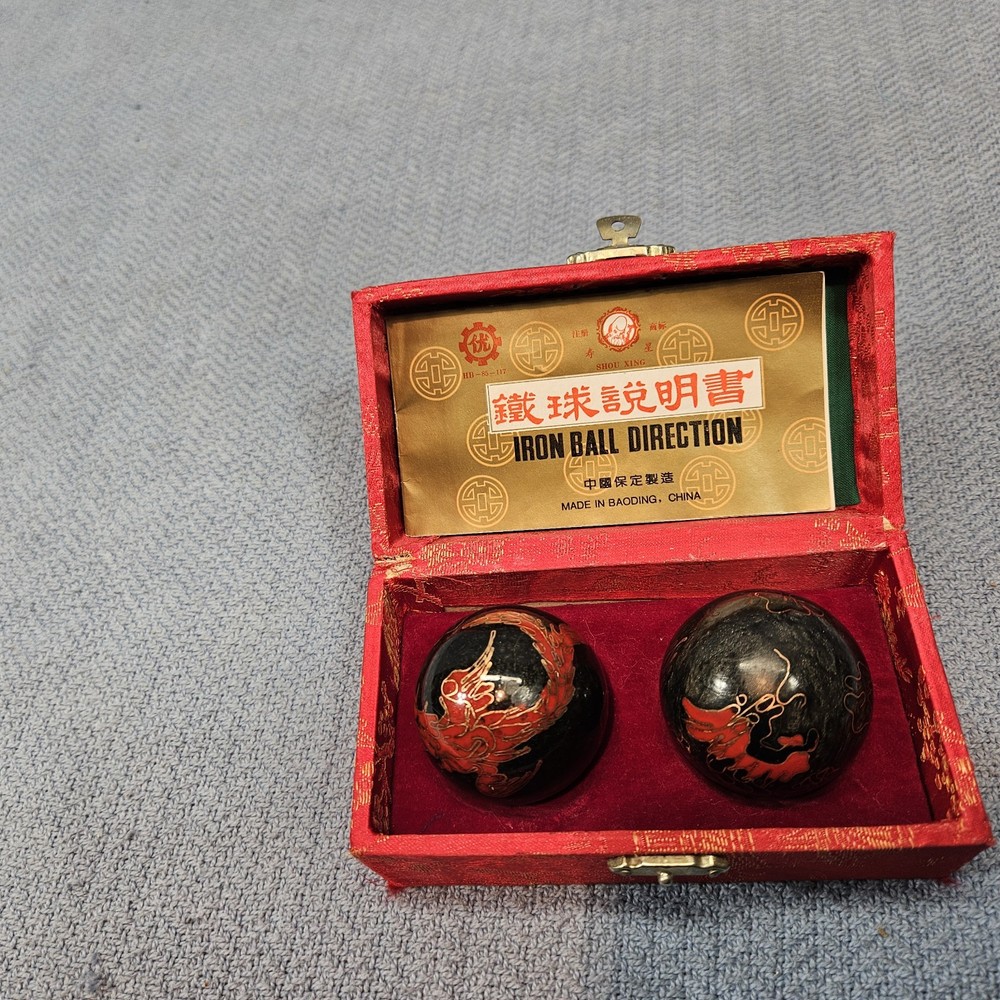Baoding Iron Ball Direction Exercise For Stress Relief Chiming China Box manual