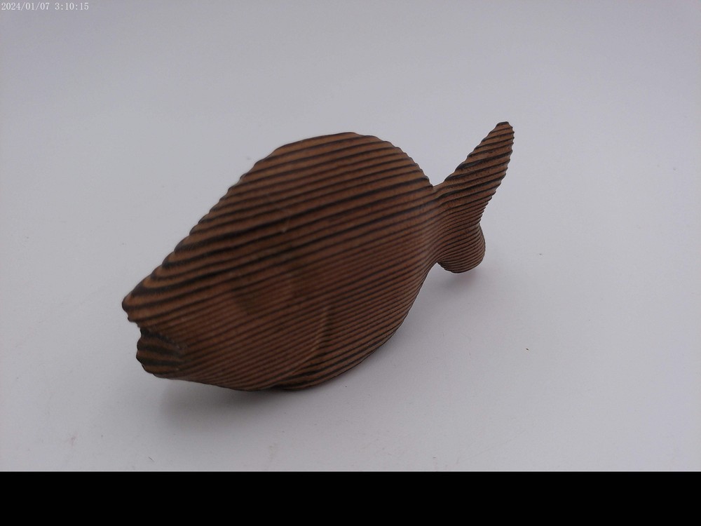 Wooden Hand Craved Fish with bonus framed fish