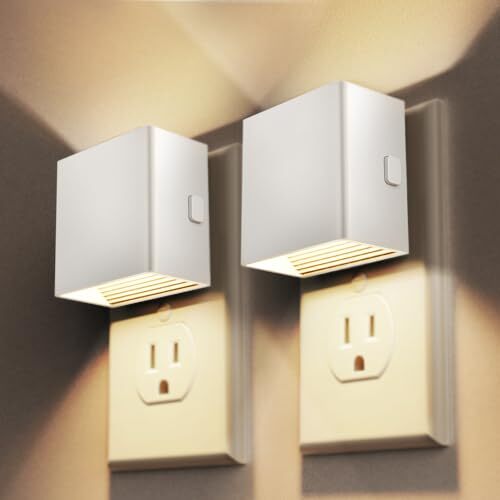 LED Night Lights Plug into Wall [2 Pack], Plug in Nightlight, 3 Level