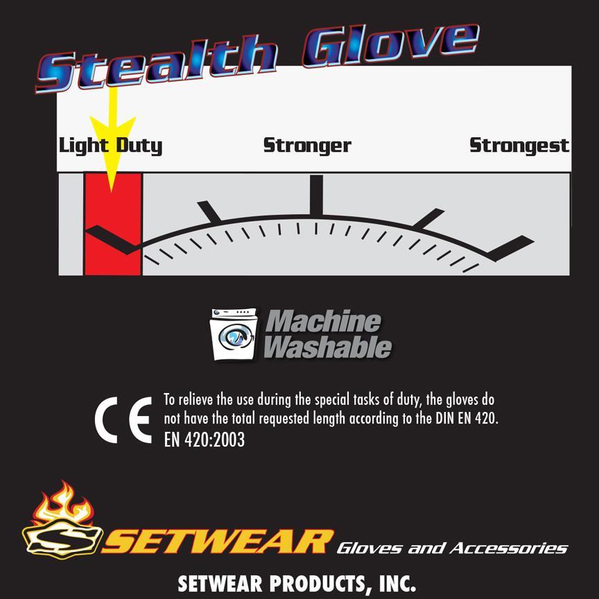 Stealth Glove Black Touch Screen Friendly Design Light Duty Work Gloves Medium