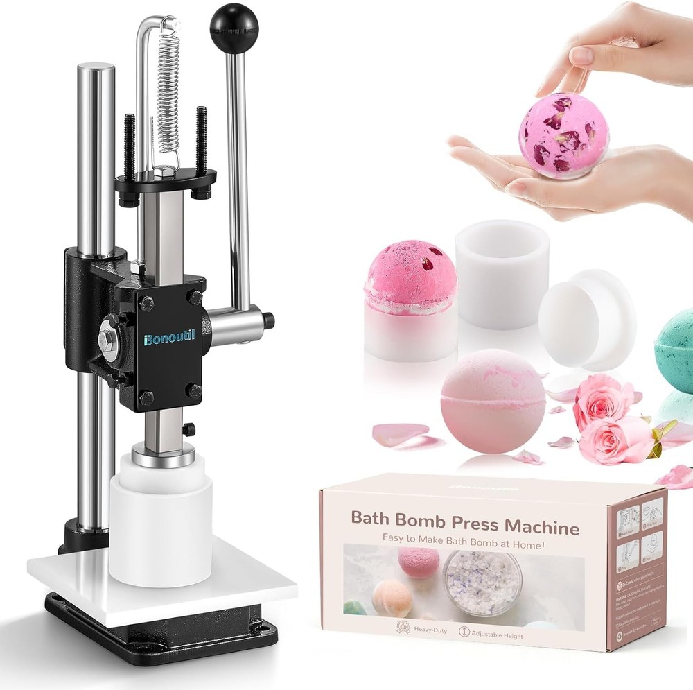 Heavy Duty Bath Bomb Press Machine Adjustable Mold Kit DIY Soap Maker Tool