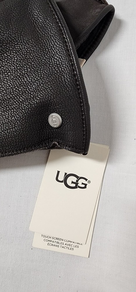 UGG $95 Mens Wrangell Leather Smart Tech Gloves, Size M Brown 11991