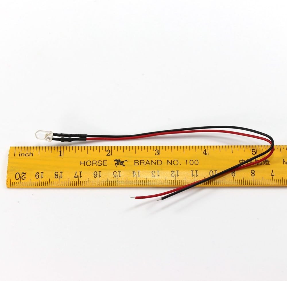 20pcs Pre-Wired 5mm Warm White LED Lights for Model Train Layouts & Projects