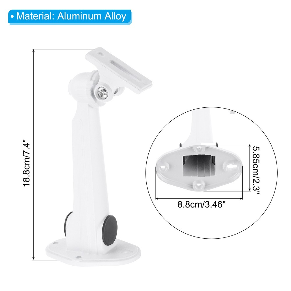 Security Camera Mounting 7.4" Universal CCTV IP Bracket Aluminum Alloy, White