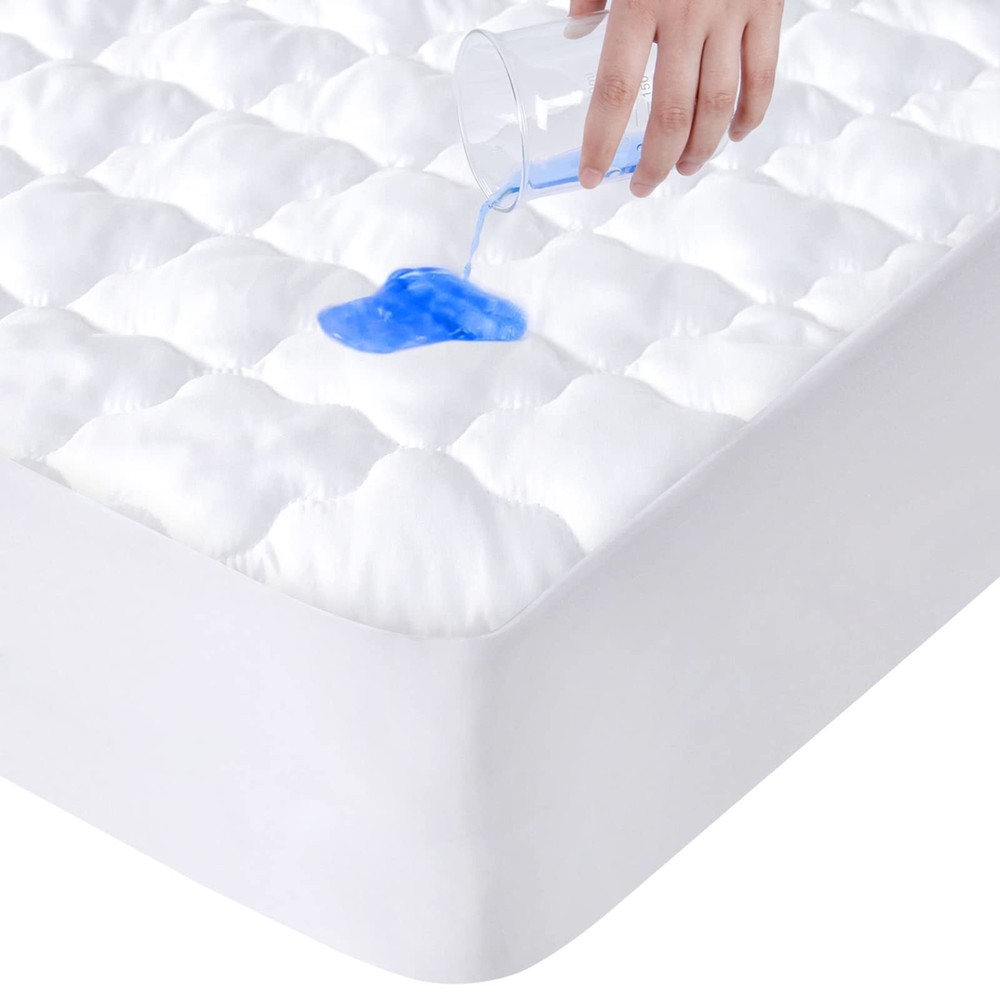 Full Size Mattress Protector Pad Waterproof Quilted, Breathable & Cooling Ful...