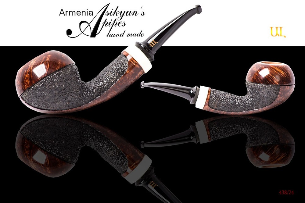 Asikyan Pipe #438/24 Apple Partially Smooth Rusticated Hand Made