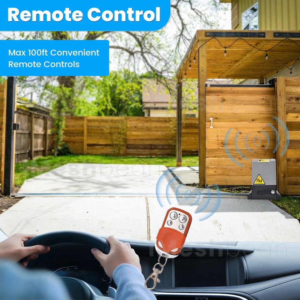 2000-5000LB Automatic Sliding Gate Opener Rack Driven w/2 Remotes &Complete Kit