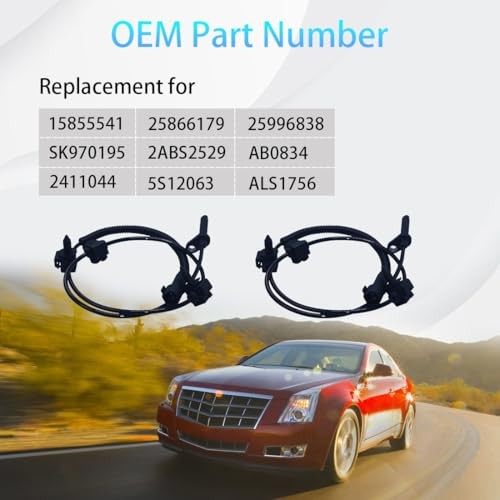 2PCS Rear Left Right ABS Wheel Speed Sensor Compatible with Cadillac CTS 2008